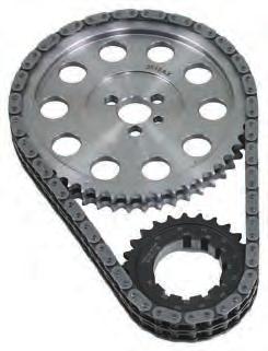 250" diameter, double-row true roller chain and black oxide-coated crank sprocket are heat-treated for unrivaled strength.