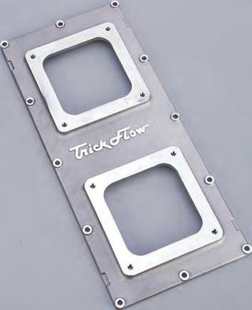 The available top covers mount single or dual Holley 4500 Series Dominator-style carbs. Overall height to the top of carburetor mounting pad is 10.480" with the dual carb top and 13.