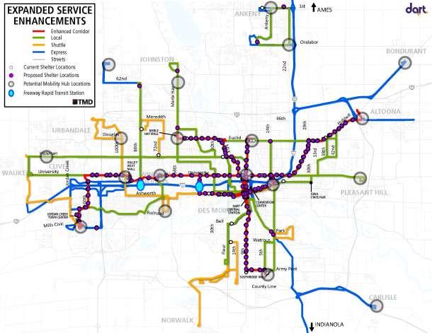 Expanded Regional Plan Freeway rapid transit Potential additional communities 5 enhanced