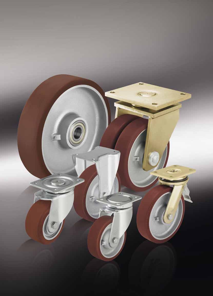 Heavy duty wheels and castors with cast