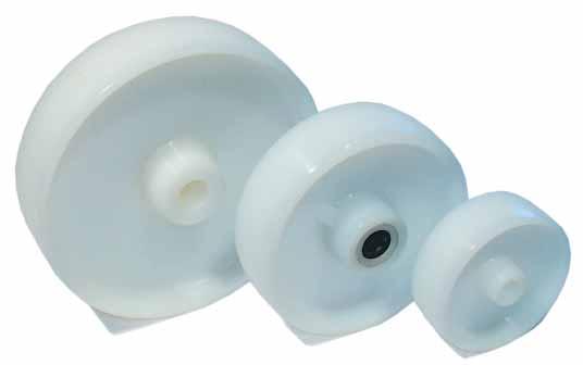 Plastic Wheels LINE KLG KLR Made of high quality polyamide in light and medium model, with plain or roller bearing. The wheels are tempererature resistant from - 40 C up to +80 C.