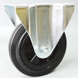 12344 Fixed Castor Wheel -Black Rubber, with Polypropylene Core D L L1 C C1 H D1 W 160 146