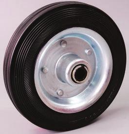 3 12408-200 12410 Rubber Wheel Wheel - Black Rubber, with Steel Core A B C D E 160 38 56