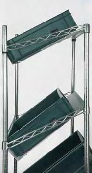 WITH BINS 5 Tier Mobile Cart - Chrome 460 x 915 x 1750mm high 4 x