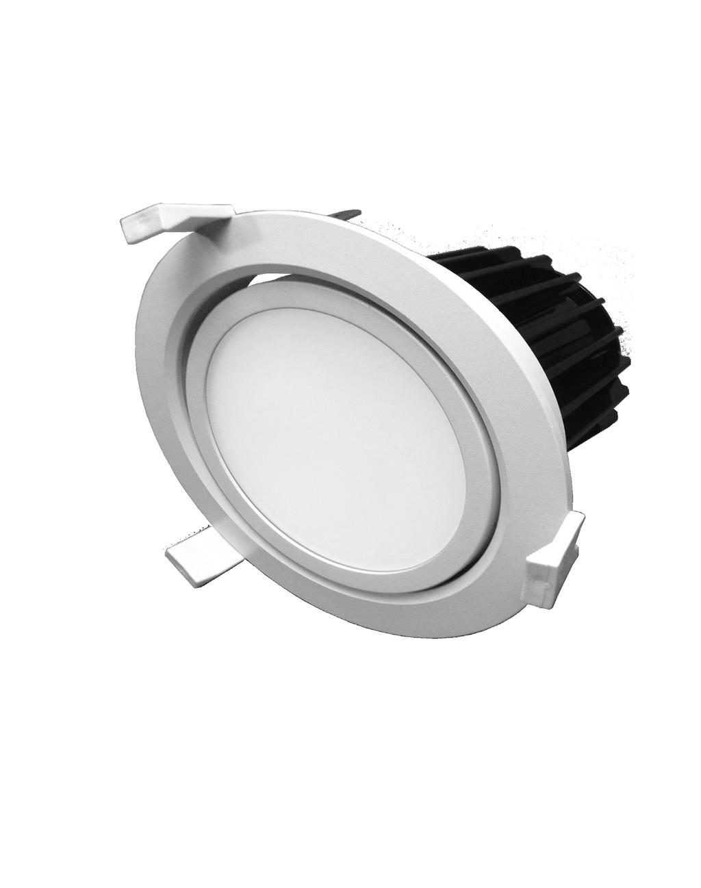 4, 5 & 6 DOWNLIGHT WITH ADJUSTABLE GIMBLE EPISTAR IP20 >85 L70 85-265VAC BEAM ANGLE RATING CRI 35,000 HRS DIMENSIONS DIAMETER DEPTH CUT OUT RANGE 4 105MM 102MM 88-98MM 5 176MM 125MM 109-127MM 6 187MM
