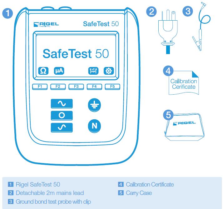 1 Introduction The Rigel SafeTest 50 is a dedicated medical safety analyzer, ideal for testing high volumes of basic medical and laboratory equipment.