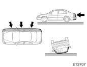 barrier that does not move or deform. If the severity of the impact is below the above threshold level, the SRS front airbags may not deploy.