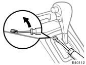 If you cannot shift automatic transmission selector lever NOTICE Only use specified towing eyelet; otherwise your vehicle may be damaged.