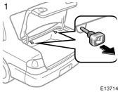 Fold down rear seat (A) FOLDING DOWN REAR SEAT 1. To unlock the seatback, pull the lever in the trunk. 2. Fold down the seatback. Each seatback may be folded separately.