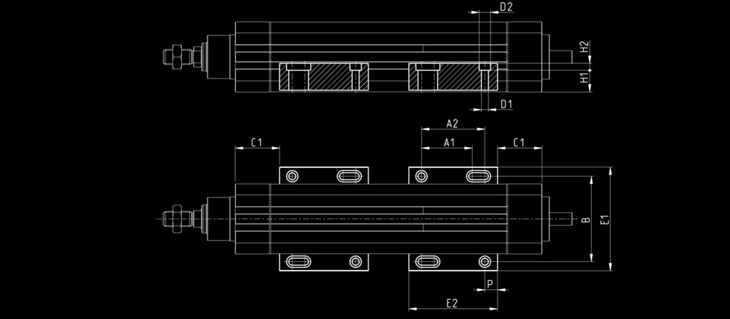 5 2 2 90 43 0 63 9 3 Nm D-E-4-63 63 30 2 242.5 00 50 6 73 9 3 Nm Side clamping bracket Mod. BG Material: aluminium 2x clamps Mod.