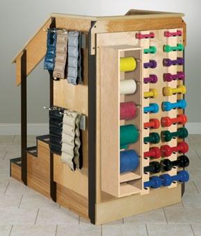 (2.74 m) Two full width, safety treads on each step All laminate band rack, dumbbell storage and adjustable cuff weight strips 500 lbs.