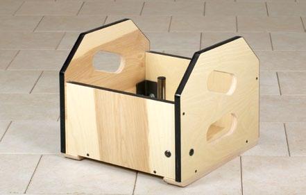 hardwood, plywood weight box with metal, triple bolted, 71/2" high, corner brackets (19