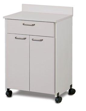 96 cm 46.35 cm 88.9 cm Mobile, Treatment Cabinet with 2 Doors and 2 Drawers Mounted on dual wheel swivel casters All laminate construction 75 lbs.
