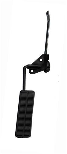 support, Correct Small Block throttle arm, gas pedal pad with stainless trim, pedal pin and spring.