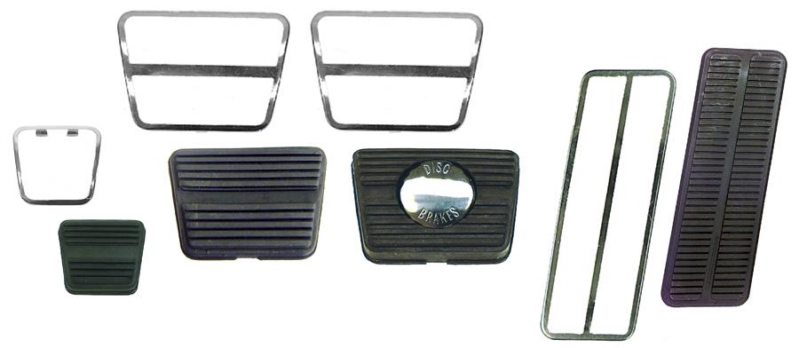 stainless trim, pedal pin and spring. 1969 AUTOMATIC TRANSMISSION W/DISC BRAKES PAD Pedal pad and trim kit includes all our same high quality pedal CAHQW886 & TRIM KIT 55.