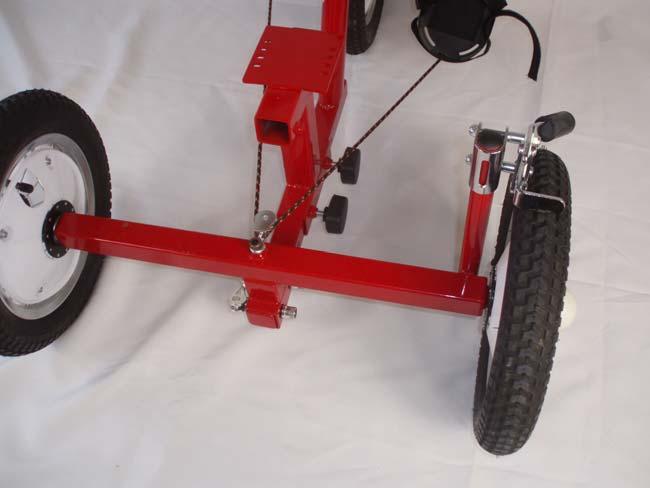 The hex head screw fits into the hole at the top of the frame. Start the pedal leveler cord at one pedal, thread through the pulley and then through the remaining pedal.