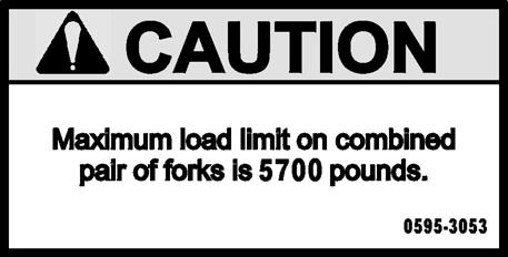 WARNING: The pallet fork attachment is specifically designed to engage and load
