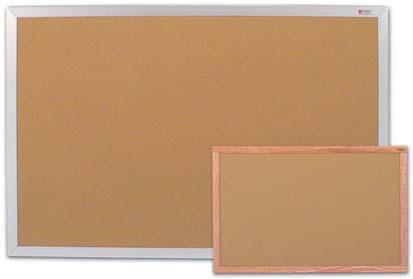BULLETIN BOARDS Boards are shipped with installation hardware. All boards are available with either an aluminum or red oak frame. See page 15 for map rails and accessories. Custom sizes available.