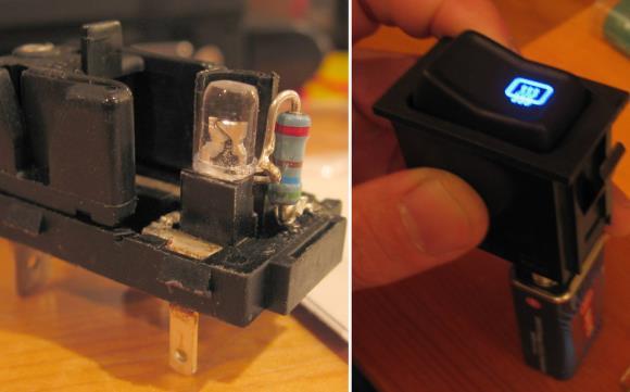 Using a 9V battery and test wires, test the new #74 LED's polarity and make note of which bulb lead is + (positive).