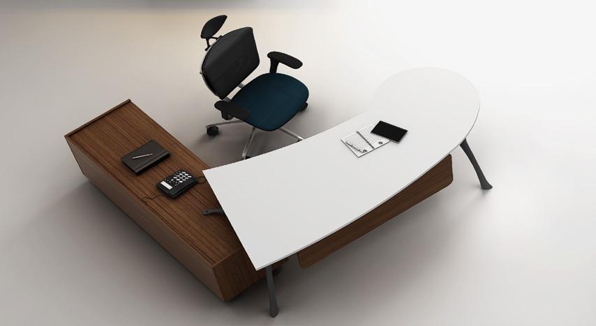 Desk + Return Cabinet + Privacy Panel Size: 78 X 90 Available in Graphite or Chrome (Frame) White, Mocha or (Wood Top) Comes