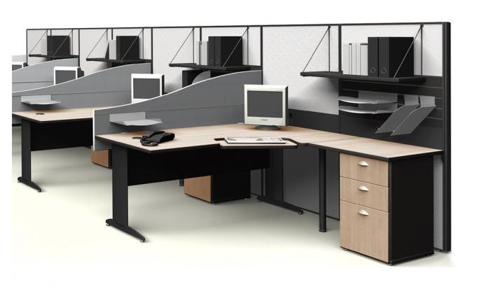 workspace can be configured with storage, power and screen accessories