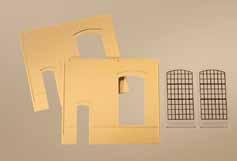 80 601 H0 4 walls 2324B, yellow 4 walls with window openings and indented