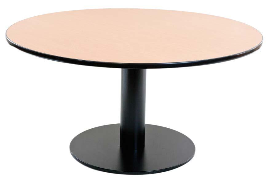 Link Link series round disc style table bases are available in any Cape standard epoxy finish, polished chrome, or custom finish (upon request).