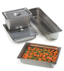 Versatile 18-8 stainless pans go from freezer to oven to serving line; ideal for cook-chill operations.