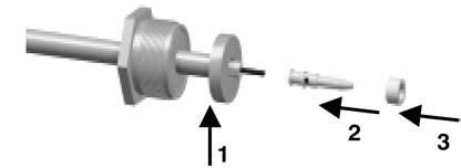 length (mm) a b c Recommended coupling torque 70 N.cm - Slide the clamp nut onto the cable.
