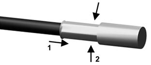 4 R8 3 000 R8 35 0 (M50/5-) - Slide the heatshrink sleeve onto the cable (option).