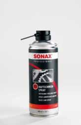 In this field, the SONAX PROFESSIONAL line offers special problem solvers for any application: the highly viscous Tacky Lube Spray for pressure-resistant lubrication of underbody and