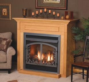 Premium Breckenridge Premium 36 Firebox trimmed in Hammered Pewter Outer Frame, Bottom Trim, Hood and