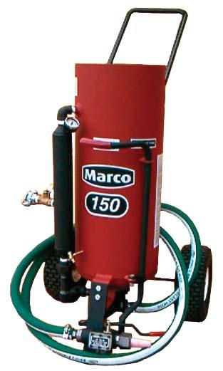 MARCO ABRASIVE BLAST MACHINES MODEL 350 MODEL 650 April/2015 MODEL 35 35LB Capacity, with moisture separator, mixing valve, 10 ft. of 1/2 I.D. coupled blast hose and (2) 1/8 type 1 ceramic nozzles.