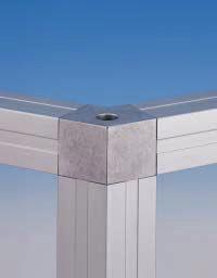 Corner Blocks Series 40 In combination with profiles mk 2040.18/19/20 the angles blocks ensure an aesthetically high quality connection.
