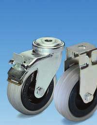 Accessory Components Floor Mounting Fixed and Swivel Casters Type A The zinc plated steel housing of mk Casters Type A can be attached to either the profile T-slots or the profile ends.