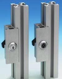 Accessory Components Door Components External locks Mounted to the door profile T-slot, the gap between the door and frame must be 24 mm. They are suitable for both swinging and sliding doors.