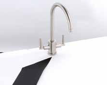 3 bar pressure required Slim quarter turn levers and swan style spout for an understated classic look Anti-splash spout supplied as standard AT1220 LINEAR FLAIR Minimum 0.