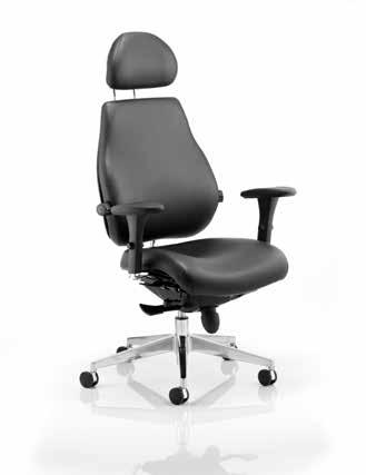 Chiro Plus and Chiro Plus Ultimate Equipped with an anti-shock, synchronised reclining mechanism, backrest height and seat slider depth