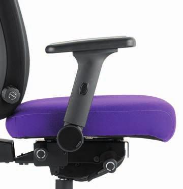 ergonomic twist handle Foldaway, pivoting height adjustable armrests with soft pad Poured foam seat
