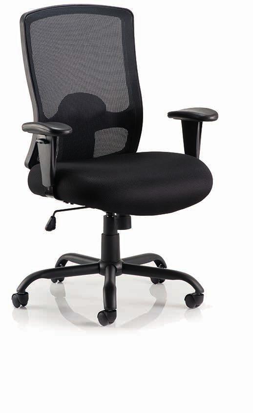 Deeply cushioned seat and backrest provide optimum comfort Breathable airmesh fabric seat Extended height durable mesh backrest Height