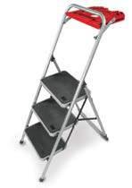 STEPLADDERS AND PORTABLE WORK PLATFORM 2 IN 1 DESCRIPTION FOLDING STEPLADDER WITH UTILITY TRAY* OPEN DIMENSIONS (W X D X H) 18.5 X 36.5 X 50.75 IN. (47 X 92.7 X 128.9 CM) CLOSED DIMENSIONS ONLY 2.