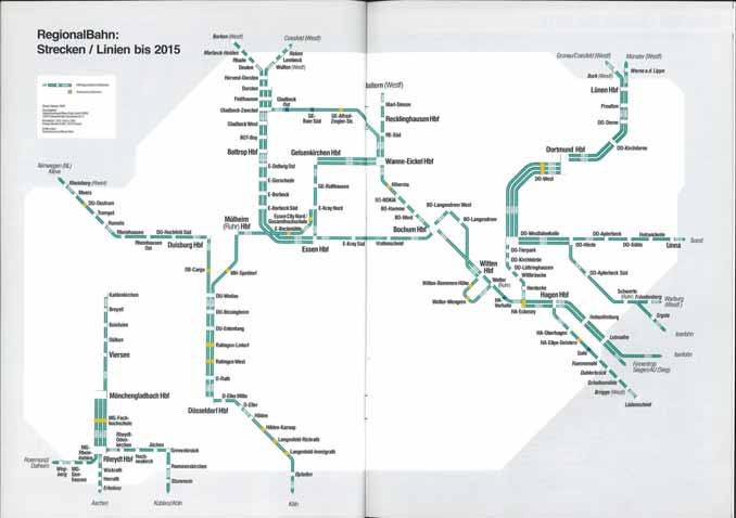 Mass Transit Rhine- Regional Rail Network, Normal Service Urban / Regional Rail Transit (VRR 2015) Regional- Train RB Number of lines no.