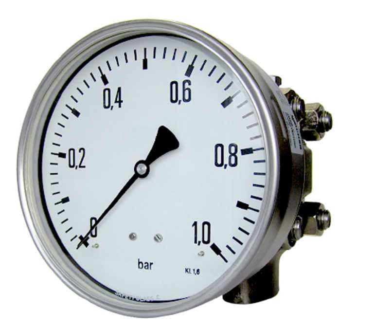 DIFFERENTIAL PRESSURE GAUGE TYPE POD-HS TYPE POD-HS, double diaphragm system overload safe upto 250 bar (400 bar) HIGH STATIC PRESSURE MODEL Features : two flexible stainless steel diaphragms max.