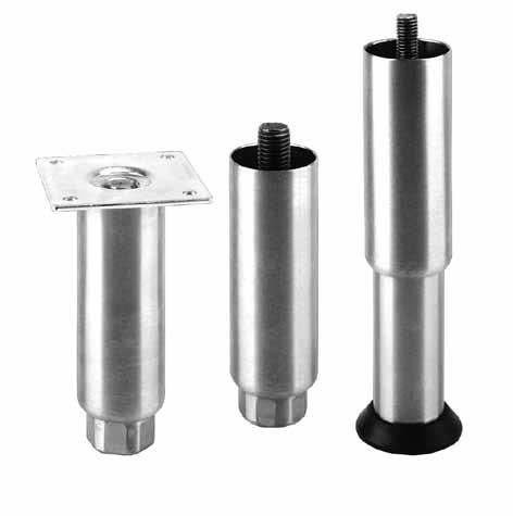 Stainless Steel Equipment Legs HEVY-DUTY STINLESS STEEL EQUIPMENT LEGS THREDED STEEL STUD OR REMOVLE MOUNTING PLTE PROVIDED FOR ESY MOUNTING OF LEGS TO EQUIPMENT FOOT INSERTS RE SHPED TO PERMIT QUIK