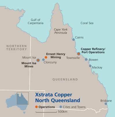 Ernest Henry Mining Located in NW Queensland, approx.