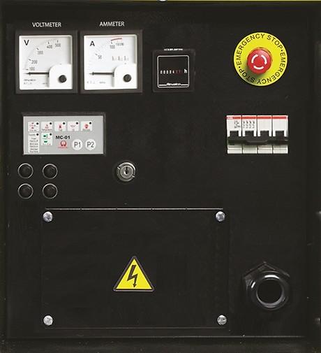 MCP - Manual control panel Manual control panel, mounted on the genset and complete of: instrumentation, control, protection and sockets INSTRUMENTATION (ANALOGUE)