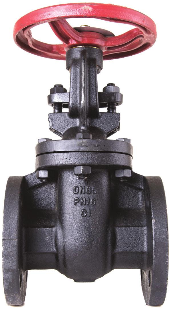 G 507 CAST IRON GATE VALVE PN 16 FLANGED Rising stem Conforms to BS EN 1171:2002 PN16 OUTSIDE SCREW & YOKE PRESSURE-TEMPERATURE RATING: 16 BAR AT -10 TO 120 C 12.