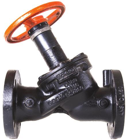 G 801 CAST IRON BALANCING VALVE VARIABLE ORIFICE DOUBLE REGULATING VALVE (VODRV) FLANGED TO CLASS 125 OR PN16 CONFORM TO BS 7350 PN16 Y PATTERN GLOBE VALVE SUPPLIED WITH TWO TEST POINTS PROVIDE FLOW