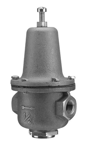 1002 Series Pressure Regulator for Water Service PRESSURE REGULTORS Bronze or Cast-Iron Construction Stainless Steel Seat 1 /2" 2 1 /2" Sizes Specifications Model 1002 Body 1/2" to 2": Bronze 2 1