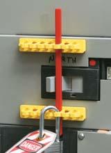 employ a tie-bar Made of durable impact-modified nylon Use thumbscrew to clamp lockout